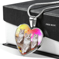 Ragamuffin Cat Print Heart Pendant Luxury Necklace-Free Shipping - Deruj.com