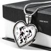 Lovely Dalmatian Dog Print Heart Charm Necklaces-Free Shipping - Deruj.com
