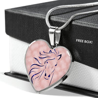 Lovely Horse Art Print Heart Charm Necklaces-Free Shipping - Deruj.com