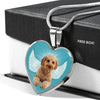 Cavapoo Dog Print Heart Pendant Luxury Necklace-Free Shipping - Deruj.com