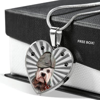 Dandie Dinmont Terrier Print Heart Pendant Luxury Necklace-Free Shipping - Deruj.com