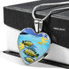 Afra Cichlid Print Heart Charm Necklace-Free Shipping - Deruj.com