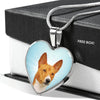 Basenji Dog Print Heart Pendant Luxury Necklace-Free Shipping - Deruj.com