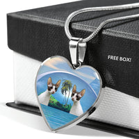 Cornish Rex Cat Print Heart Pendant Luxury Necklace-Free Shipping - Deruj.com