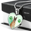Belgian Malinois Dog Print Heart Pendant Luxury Necklace-Free Shipping - Deruj.com