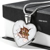 Amazing Cat Art Print Heart Charm Necklaces-Free Shipping - Deruj.com