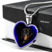 Amazing Rottweiler Dog Print Heart Charm Necklaces-Free Shipping - Deruj.com
