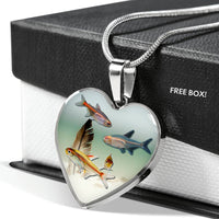 Glowlight Tetra Print Heart Charm Necklace-Free Shipping - Deruj.com