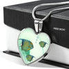 Angelfish Print Heart Charm Necklace-Free Shipping - Deruj.com