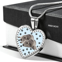 Irish Wolfhound Dog Print Heart Pendant Luxury Necklace-Free Shipping - Deruj.com