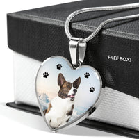 Cardigan Welsh Corgi Print Heart Pendant Luxury Necklace-Free Shipping - Deruj.com