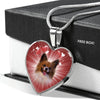 Cute Papillon Dog Print Heart Pendant Luxury Necklace-Free Shipping - Deruj.com