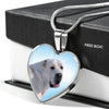 Central Asian Shepherd Dog Print Heart Pendant Luxury Necklace-Free Shipping - Deruj.com