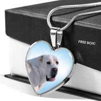 Central Asian Shepherd Dog Print Heart Pendant Luxury Necklace-Free Shipping - Deruj.com