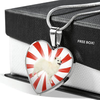 American Eskimo Dog Print Heart Pendant Luxury Necklace-Free Shipping - Deruj.com