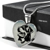 Rottweiler Dog Black&White Art Print Heart Charm Necklaces-Free Shipping - Deruj.com