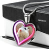 Campbell Dwarf Hamster Print Heart Charm Necklaces-Free Shipping - Deruj.com