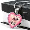 Cute French Bulldog Print Heart Charm Necklaces-Free Shipping - Deruj.com