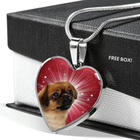 Tibetan Spaniel Print Heart Pendant Luxury Necklace-Free Shipping - Deruj.com