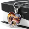 English Mastiff Print Heart Pendant Luxury Necklace-Free Shipping - Deruj.com