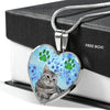 Cute American Shorthair Print Heart Pendant Luxury Necklace-Free Shipping - Deruj.com