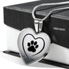 Paws Black Print Heart Pendant Luxury Necklace-Free Shipping - Deruj.com