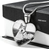Alaskan Malamute Print Heart Charm Necklace-Free Shipping - Deruj.com