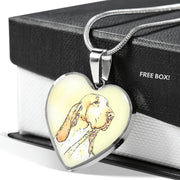 Bracco Italiano Dog Print Heart Pendant Luxury Necklace-Free Shipping - Deruj.com