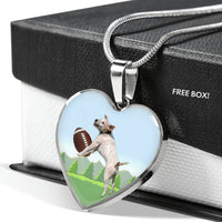 Playing Dog Print Heart Pendant Luxury Necklace-Free Shipping - Deruj.com