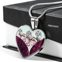 Chinese Crested Dog Art Print Heart Charm Necklaces-Free Shipping - Deruj.com
