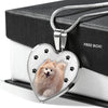 Cute Pomeranian Print Heart Charm Necklace-Free Shipping - Deruj.com