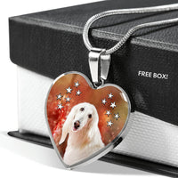 Afghan Hound Print Heart Pendant Luxury Necklace-Free Shipping - Deruj.com