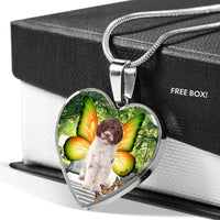 Cute Lagotto Romagnolo Dog Print Heart Pendant Luxury Necklace-Free Shipping - Deruj.com