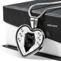 Nebelung Cat Print Heart Charm Necklaces-Free Shipping - Deruj.com