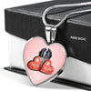 Saint Bernard Dog Print Heart Pendant Luxury Necklace-Free Shipping - Deruj.com