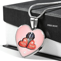 Saint Bernard Dog Print Heart Pendant Luxury Necklace-Free Shipping - Deruj.com