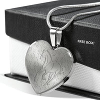 Thoroughbred Horse Print Heart Pendant Luxury Necklace-Free Shipping - Deruj.com