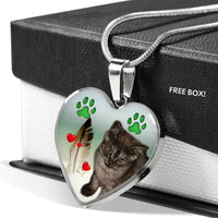 Selkirk Rex Print Heart Pendant Luxury Necklace-Free Shipping - Deruj.com