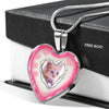 Cute Kitten Print Heart Charm Necklaces-Free Shipping - Deruj.com