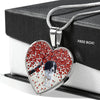 English Springer Spaniel Print Heart Pendant Luxury Necklace-Free Shipping - Deruj.com