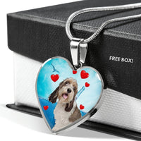 Petit Basset Griffon Vendeen Print Heart Pendant Luxury Necklace-Free Shipping - Deruj.com