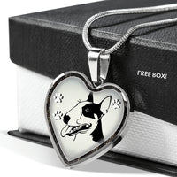 Bull Terrier Dog Art Print Heart Charm Necklaces-Free Shipping - Deruj.com