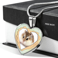 Robo Hamster Print Heart Charm Necklaces-Free Shipping - Deruj.com