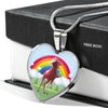 American Paint Horse Print Heart Pendant Luxury Necklace-Free Shipping - Deruj.com