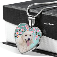 Poodle Dog Print Heart Pendant Luxury Necklace-Free Shipping - Deruj.com