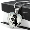Shiba Inu Dog Print Heart Charm Necklaces-Free Shipping - Deruj.com