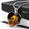 Roaring Lion Art Print Heart Charm Necklaces-Free Shipping - Deruj.com