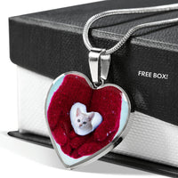 Lovely Burmilla Cat Print Heart Pendant Luxury Necklace-Free Shipping - Deruj.com