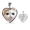 Cute Snoopy Cat Print Heart Charm Necklaces-Free Shipping - Deruj.com