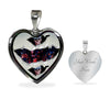 American Flag Skull Print Heart Charm Necklaces-Free Shipping - Deruj.com